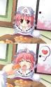 Yuyuko - feeding oranges