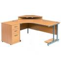 AA Luffield Radial crescent Desk 1600mm x 1200mm