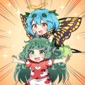 __komano_aunn_and_eternity_larva_touhou_drawn_by_k