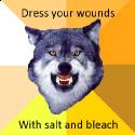 courage wolf - wounds