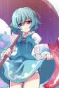 Kogasa lifting her skit up and smiling also great 
